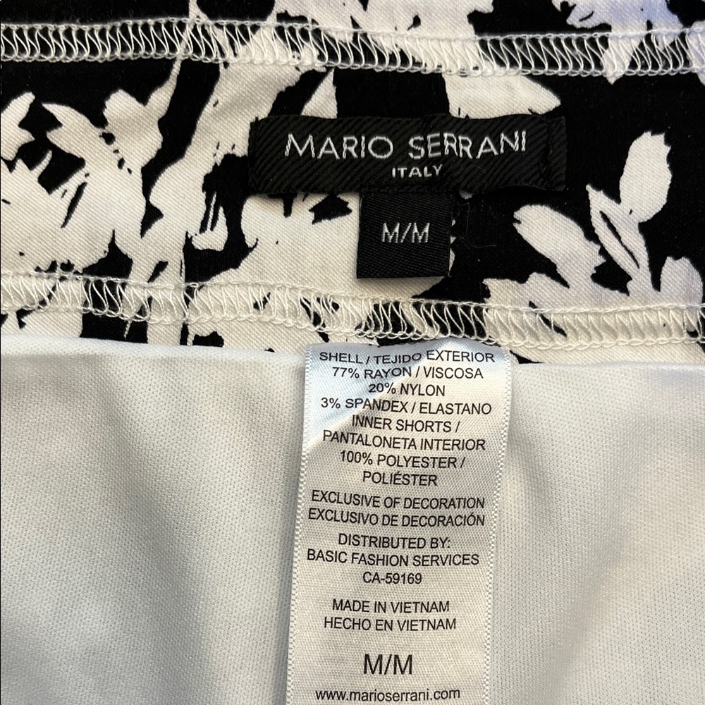 Mario Serrani Black and White Floral Mini Skirt - Picture 2 of 4